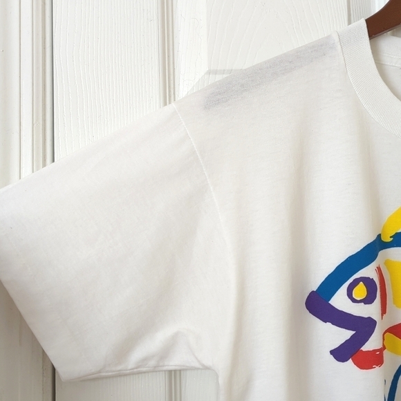 Screen Stars Best 80's Vintage Shells Florida Short Sleeve Crew T-shirt White L - Picture 4 of 9